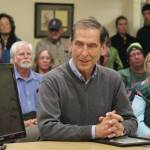 Loren Leman, former Lt. Governor of Alaska who grew up in Ninilchik, speaks after being presented with a proclamation at a Tuesday, Sept. 17, 2019 Kenai Peninsula Borough Assembly meeting at Homer City Hall in Homer, Alaska. (Photo by Megan Pacer/Homer News)