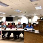 Sammy Crawford, a board member with the League of Women Voters, asks assembly and school board candidates questions at a forum held in on Thursday, Sept. 19 in Soldotna, ahead of the Oct. 1 municipal election. (Photo by Victoria Petersen/Peninsula Clarion)