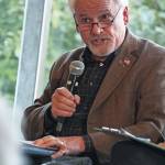 Tom Stroozas, a Homer City Council member who is running for re-election, speaks during a candidate forum Wednesday, Sept. 25, 2019 at the Homer Public Library in Homer, Alaska. Stroozas is contesting the election, claiming Storm Hansen-Cavasos is not a qualified resident of Homer. (Photo by Megan Pacer/Homer News)