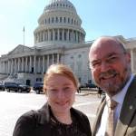 Courtesy Photo | Cary Carrigan                                Alaska Marijuana Industry Association President Lacy Wilcox and AMIA Executive Director Cary Carrigan stand in front of the Capitol during a visit to Washington, D.C. to advocate for legislation that could enable banks to work with marijuana businesses.