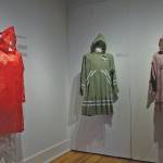 Some of the fiber art works at the opening of the Kuspuk/Qaspeq/Atikluk show on Oct. 5, 2019, at Bunnell Street Arts Center in Homer, Alaska. (Photo by Michael Armstrong/Homer News)