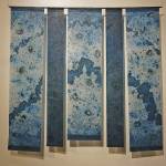 Kathy Smiths Glacier Banner 3, a painting in her exhibit, Rivers of Ice, showing at the Pratt Museum through Dec. 28. 2019, in Homer, Alaska. (Photo by Michael Armstrong/Homer News)