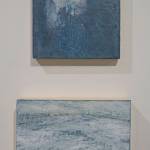 Kathy Smiths Glacier Color Study 1, top, and Glacier Color Study 2, bottom, two paintings in her exhibit, Rivers of Ice, showing at the Pratt Museum in Homer, Alaska. (Photo by Michael Armstrong/Homer News)