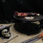 Props sit ready to be used to scare guests at this years Haunted Hickory, a haunted house set up on the US Coast Guard Cutter Hickory vessel, on Friday, Oct. 25, 2019 at the harbor in Homer, Alaska. (Photo by Megan Pacer/Homer News)