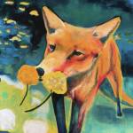 Britni Siekaniecs painting of a fox is one of the paintings from a student art show opening on Friday, Nov. 1, 2019, at the Kachemak Bay Campus in Homer, Alaska. (Photo provided, Asia Freeman)