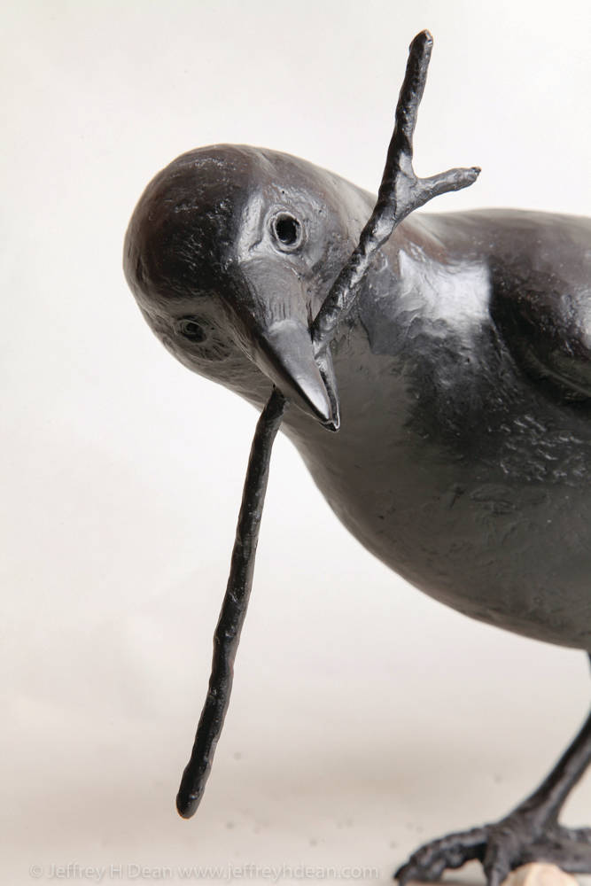 Photo by Jeffrey H. Dean                                 Jeffrey H. Deans bronze sculpture of a crow is featured at a First Friday show opening on Nov. 1 at his gallery in Homer.