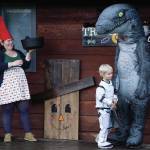 Eve Dickman hands out candy at the home of Sean and Sandra Perry for Halloween on Oct. 31, 2019, in Homer, Alaska. (Photo by Michael Armstrong/Homer News)