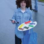 Bryce Hagge dressed up as painter Bob Ross for Halloween on Oct. 31, 2019, in Homer, Alaska. (Photo by Michael Armstrong/Homer News)