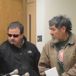 Homer Police Community Jail Officer Rick Pitta brings Lee John Henry into the Homer Courtroom for his arraignment on Monday, Oct. 17, 2016, in Homer, Alaska. Henry was charged with first-degree murder in the July 2013 death of Mark Matthew in Homer. (Photo by Michael Armstrong/Homer News)