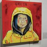 Deborah Poores Great, Our Conscience, one of the works of art in the 10x10 show at Bunnell Street Arts Center that opened on Nov. 8, 2019, in Homer, Alaska. (Photo by Michael Armstrong/Homer News)