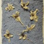 Lynn Nadens Persephones Flowers is one of the pieces in the 5x7 show at the Homer Council on the Arts that opened on Nov. 1, 2019, in Homer, Alaska. (Photo by Michael Armstrong/Homer News)