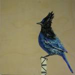 Krissy Posts Bird, one of the works of art in the 10x10 show at Bunnell Street Arts Center that opened on Nov. 8, 2019, in Homer, Alaska. (Photo by Michael Armstrong/Homer News)