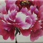 Sharlen Clines Peony is one of the pieces in the 5x7 show at the Homer Council on the Arts that opened on Nov. 1, 2019, in Homer, Alaska. (Photo by Michael Armstrong/Homer News)