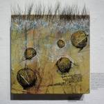 Colleen Fermin Thomans Defences Up, one of the works of art in the 10x10 show at Bunnell Street Arts Center that opened on Nov. 8, 2019, in Homer, Alaska. (Photo by Michael Armstrong/Homer News)