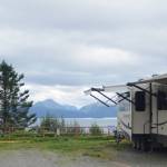 A campsite at Baycrest RV Park looks out over Kachemak Bay near Baycrest Hill in Homer, Alaska, on Aug. 18, 2018 at The Homer/Baycrest KOA Campground near Baycrest Hill in Homer, Alaska. Formerly the Baycrest RV Park, owners Shelly and Jeff Erickson made it a KOA campground in the fall of 2017. (Photo by Michael Armstrong/Homer News).