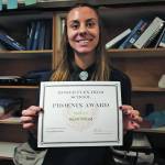 Sophomore Kira Milne, pictured in this undated photo at Homer Flex School in Homer, Alaska, is the most recent recipient of the Flex Phoenix Award. (Photo courtesy Ingrid Harrald)