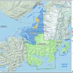 This map from the Kachemak Bay State Park and Kachemak Bay State Wilderness Park Management Plan shows the boundaries of Kachemak Bay State Park and Kachemak Bay State Wilderness Park. (Image courtesy Dan Saddler, Alaska DNR)