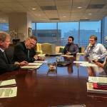 Gov. Mike Dunleavy, Alaska Education Commissioner Michael Johnson and U.S. Secretary of Education Betsy DeVos meeting in Washington D.C. on Monday, Dec. 16, 2019. (Courtesy photo | Gov. Mike Dunleavy Twitter)