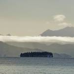 Light snow falls over Eldred Passage on the south side of Kachemak Bay on Monday afternoon, Jan. 20, 2020, near Homer, Alaska. (Photo by Michael Armtrong/Homer News)