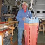 Ron Senungetuk poses with a drum he made on Jan. 14, 2005, in Homer, Alaska. (Photo courtesy of Rika Mouw)