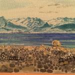 Debi Poores Many Moods of the Wosnesenski features her art inspired by the river and glacier on Kachemak Bay. Poores art is featured at Grace Ridge Brewery for February 2020 at the brewery in Homer, Alaska. (Photo courtesy of Grace RidgeBrewery)