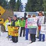 Supporters of developmental disability services wave signs last Friday, Feb. 7, at WKFL Park in Homer. About 25 people participated in the annual statewide Key Campaign to advocate for programs in Alaska. Jay Bechtol, chief executive officer of South Peninsula Behavioral Health Services, said the rally was to recognize people with disabilities are a part of our community. We are here to promote funding and services for those who experience developmental disabilities, said Lisa Harbold-Pitta, community service director for PRIDE (Promoting Responsibility, Individual Development and Empowerment), Homers program for people with developmental disabilities. She said there is a wait list in the 100s statewide for people to get into programs for the developmentally disabled. They dont have full access to this community. Thats what were about, Harbold-Pitta said. (Photo by Michael Armstrong/Homer News)