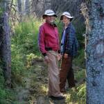 Ed Bailey, left, and Nina Faust, right, in an undated photo taken on Inspiration Ridge near Homer, Alaska. (Courtesy photo by Tom Collopy)