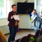 Rep. Sarah Vance, R-Homer, speaks at a town hall meeting last Saturday, Jan. 11, 2020, at the Kachemak Bay Campus in Homer, Alaska. (Photo by Michael Armstrong/Homer News)
