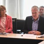 Michael Penn | Juneau Empire file                                Sen. Lisa Murkowski and Sen. Dan Sullivan chair a roundtable meeting on the Alaska-British Columbia Transboundary mining at the Federal Building in Juneau on Aug. 5.