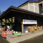 Packing boxes are left over after distribution day at the Homer Community Food Pantry at Homer United Methodist Church on Monday, March 16, 2020, in Homer, Alaska. The food pantry will distribute food, but with modified delivery to minimize social contact. (Photo by Michael Armstrong/Homer Newws)