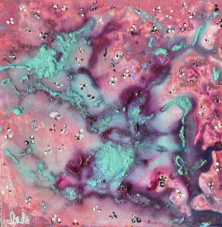 Iris OLaires Fuzzy Bubbles is part of the art in the Homer Council on the Arts Jubilee student art show, opening online through HCOAs website on April 3, 2020, in Homer, Alaska. (Photo courtesy Homer Council on the Arts)