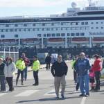 Passengers disembark from the M/V Statendam in May 2015 in Homer after the Holland America cruise ship arrived, the first of the season that year. Holland American canceled Gulf of Alaska sailings of the M/V Maasdam, a sister ship, that included stops in Homer. (Photo by Michael Armstrong/Homer News).                                Passengers disembark from the M/V Statendam in May 2015 in Homer after the Holland America cruise ship arrived, the first of the season that year. Holland American canceled Gulf of Alaska sailings of the M/V Maasdam, a sister ship, that included stops in Homer. (Photo by Michael Armstrong/Homer News).