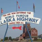 The sign announcing the start of the Alaska Highway in Dawsons Creek, British Columbia. Taken in August of 2018. (Photo by Brian Mazurek/Peninsula Clarion)