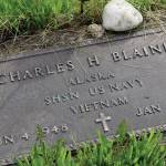 Vietnam War veteran Charles Blaines grave is one of many veterans who are buried in the Hickerson Memorial Cemetery on Diamond Ridge near Homer, Alaska. Memorial Day observances were held at the cemetery on Monday, May 25, 2020. (Photo by Michael Armstrong/Homer News)