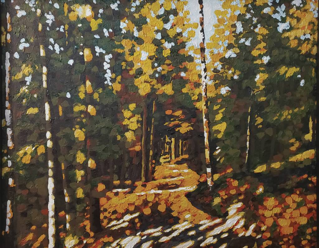 A painting by Lydia Johnston from her show, Dynamic Lighting in Alaska, opening Friday, June 5, 2020, at Grace Ridge Brewery in Homer, Alaska. (Photo courtesy of Grace Ridge Brewing)