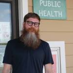 Public Health nurse Lorne Carroll poses on May 29, 2020, outside the Alaska Department of Public Health offices on Bunnell Avenue in Homer, Alaska. (Photo by Michael Armstrong/Homer News)
