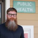 Public Health nurse Lorne Carroll poses on May 29, 2020, outside the Alaska Department of Public Health offices on Bunnell Avenue in Homer, Alaska. (Photo by Michael Armstrong/Homer News)