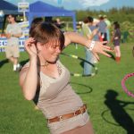 Kammi Matson hoops to music at the KBBI Concert on the Lawn n July 28, 2012, at Karen Hornaday Park in Homer, Alaska. (Photo by Michael Armstrong/Homer News)