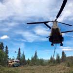 Alaska Army National Guard soldiers use a CH-47 Chinook helicopter to remove an abandoned bus, popularized by the book and movie Into the Wild, out of its location in the Alaska backcountry. The state Department of Natural Resources said Thursday, July 30, that it intends to negotiate with the University of Alaskas Museum of the North in Fairbanks to display the bus. (Sgt. Seth LaCount/Alaska National Guard via AP, File)
