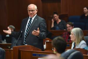 Sen. John Coghill, R-North Pole, seen in this July 2019 photo, intends to seek a recount in his Republican primary race, which certified results show he narrowly lost. (Michael Penn / Juneau Empire File)