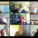 Members of the Homer City Council clap as City Manager Rob Dumouchel is sworn in during the councils Monday, Aug. 24, 2020 meeting at Homer City Hall in Homer, Alaska. Dumouchel is Homers newest city manager. (Photo by Megan Pacer/Homer News)