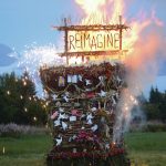 Reimagine, the 17th annual Burning Basket, catches fire in a field on Sunday, Sept. 13, 2020, near Homer, Alaska. Artist Mavis Muller intended to broadcast live on Facebook and YouTube the burning of the basket, but because of technical difficulties that didnt happen. Burning Basket teaches how to let go of expectations and accept the present moment, Muller wrote in a text message. Technology is fickle. The basket, however, did exactly what it promised to do. It helod our collective burderns, our memorials, our joys, sadness, fear, and dispersed all of our good intentions in a plume of smoke, sparks and flames. (Photo by Michael Armstrong/Homer News)