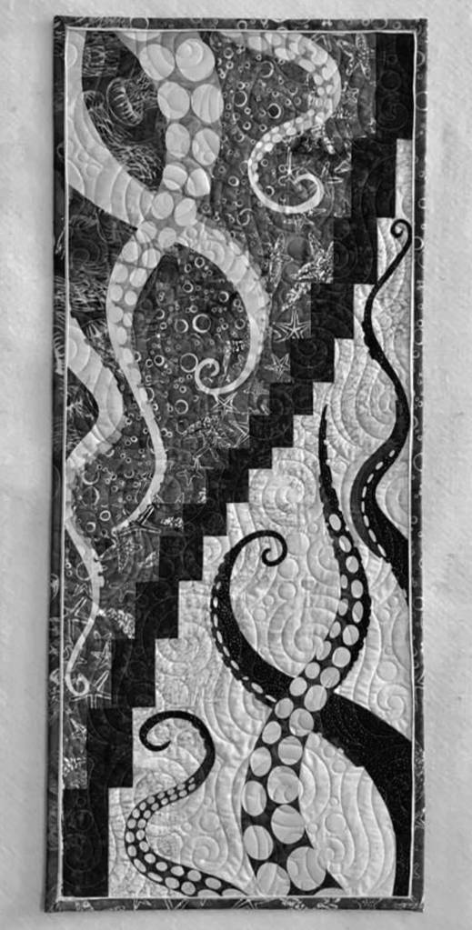 Cinda Martens Kraken is one of the works of art shown at Grace Ridge Brewery for its October 2020 show benefiting South Peninsula Haven House in Homer, Alaska. (Photo courtesy of South Peninsula Haven House)