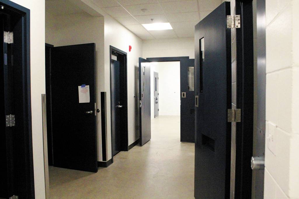 The new cell block at the Homer Police Station and jail, seen here Thursday, Sept. 24, 2020 in Homer, Alaska, includes more cells than the department had in the previous jail. (Photo by Megan Pacer/Homer News)