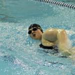 Homers Angelica Haakenson swims the freestyle during a dual swim meet against Seward High School on Friday, Oct. 2, 2020 at the Kate Kuhns Aquatic Center in Homer, Alaska. (Photo by Megan Pacer/Homer News)