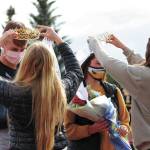 Seniors Clayton Beachy and Mary Black are crowned this year's homecoming king and queen during halftime at Homer High School's homecoming game Saturday, Oct. 3, 2020 in Homer, Alaska. (Photo by Megan Pacer/Homer News)
