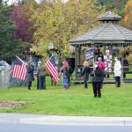 Participants gather at a rally to commemorate Ruth Bader Ginsburg on Saturday, Oct. 17, 2020 at WKFL Park in Homer, Alaska. (Photo by Megan Pacer/Homer News)