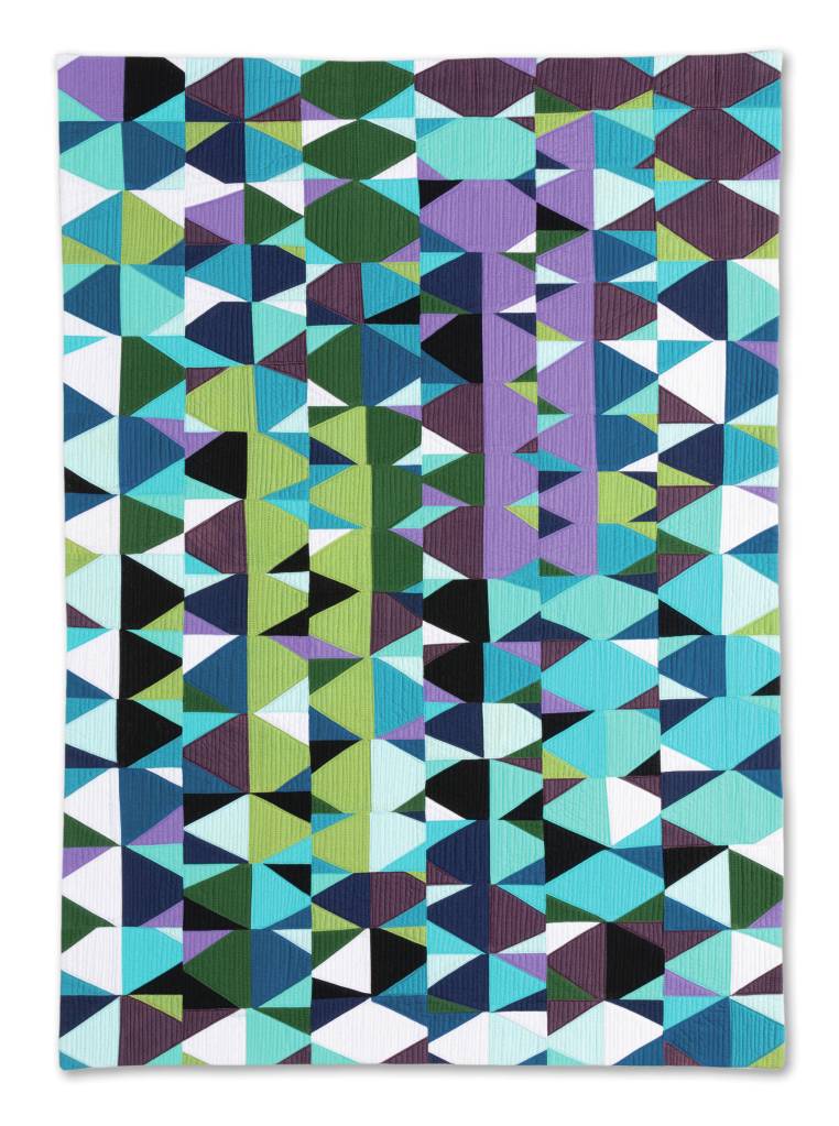 Maria Shells Break Up, one of the 45 art quilts featured in Shifting Tides: Cloth in Convergence, on exhibit from Oct. 9 to Nov. 28, 2020, at the Pratt Museum in Homer, Alaska. (Photo by Chris Arend)