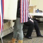 A voter fills out their ballot Tuesday, Nov. 3, 2020 at Homer City Hall in Homer, Alaska. (Photo by Megan Pacer/Homer News)
