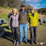 Catkin Burton Kilcher, left, 23rd Veteran founder Michael Waldron, center, and Atz Kilcher, right, pose on Thursday, Oct. 15, 2020, in an outdoor wilderness experience facilitated by the Kilcher family on the Kilcher homestead and the Kachemak Bay backcountry near Homer, Alaska, last month. (Photo courtesy of 23rd Veteran)
